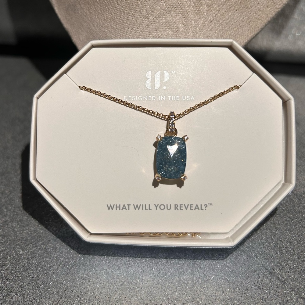 Bomb Party Necklace Sapphire Ice Crystal Gold Plated Starry Night Escape NK13496 - Picture 3 of 5